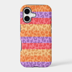 Leopard Print Skin Fur Colourful Stripes Retro