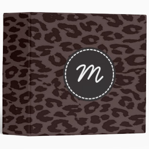 Leopard Print Skin Fur Custom Monogram 4 Binder