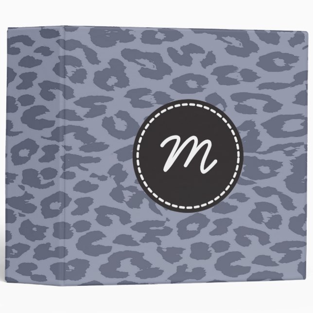 Leopard Print Skin Fur Custom Monogram 7 Binder (Front/Spine)