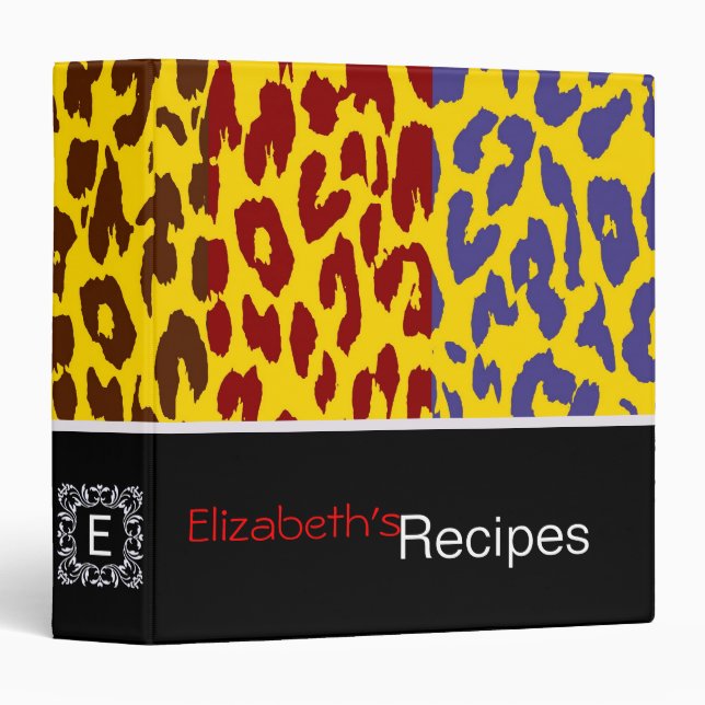 Leopard Print Skin Stripe Pattern 3 Binder (Front/Spine)