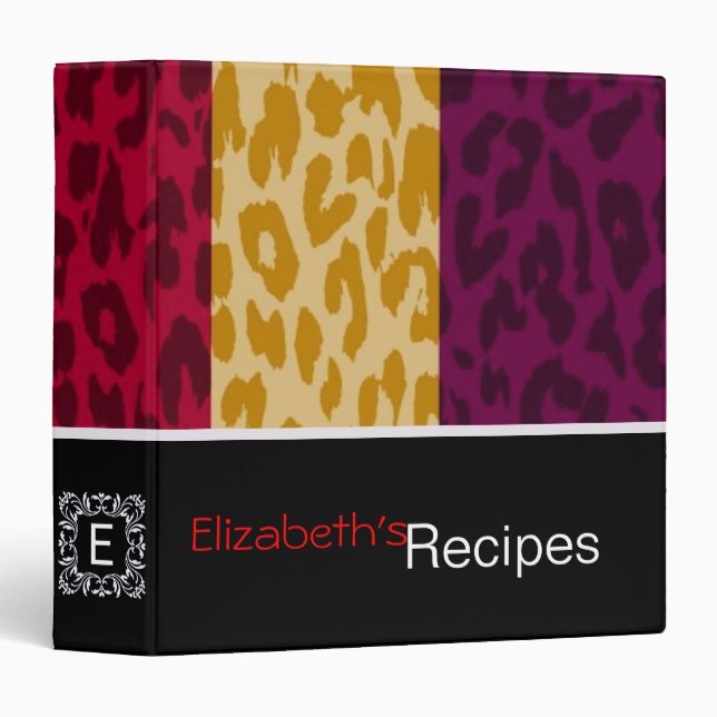 Leopard Print Skin Stripe Pattern 8 Binder (Front/Spine)