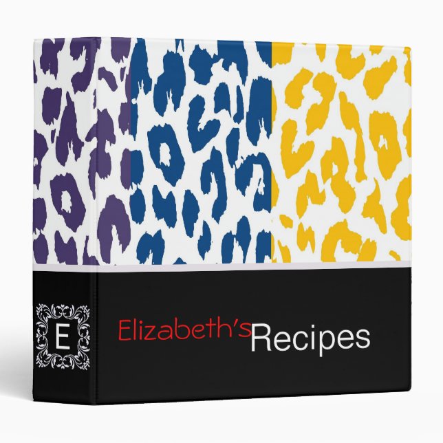 Leopard Print Skin Stripe Pattern Binder (Front/Spine)