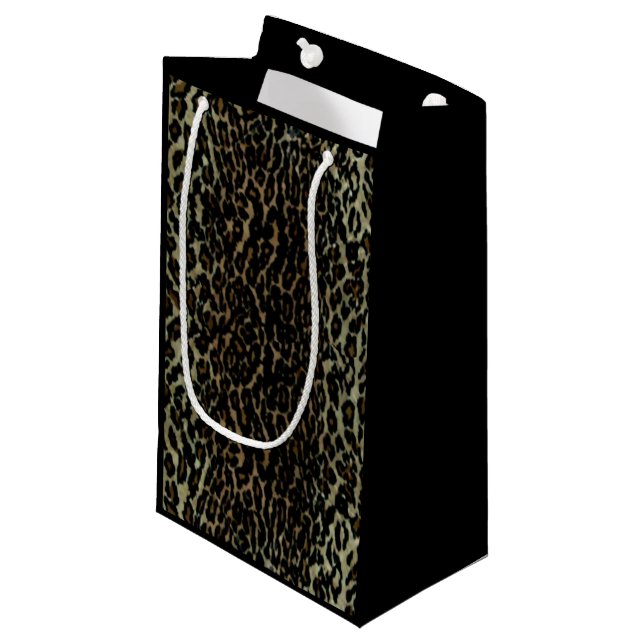 Leopard Print Small Gift Bag (Front Angled)