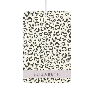 Leopard Print, Spots, Black And White, Your Name Air Freshener