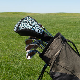 Leopard Print, Spots, Blue Leopard, Your Name Golf Head Cover