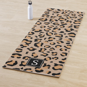 Leopard Print, Spots, Brown Leopard, Monogram Yoga Mat