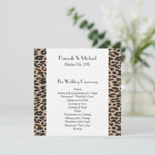 Leopard Print, Spots, Brown Leopard, Wedding Program