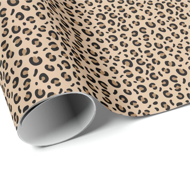 Leopard Print, Spots, Brown Leopard Wrapping Paper (Roll Corner)