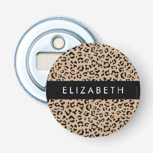 Leopard Print, Spots, Brown Leopard, Your Name Bottle Opener