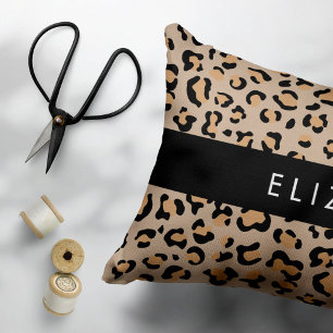 Leopard Print, Spots, Brown Leopard, Your Name Pillowcase