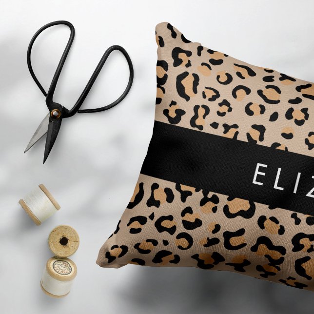 Leopard Print, Spots, Brown Leopard, Your Name Pillowcase (Creator Uploaded)