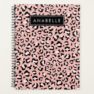 Leopard Print, Spots, Pink Leopard, Your Name Planner