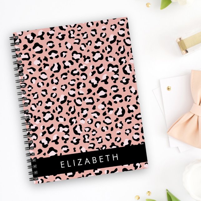 Leopard Print, Spots, Pink Leopard, Your Name Planner (Creator Uploaded)