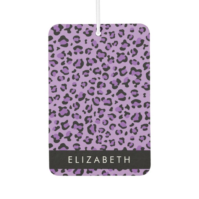Leopard Print, Spots, Purple Leopard, Your Name Air Freshener (Front)