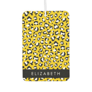 Leopard Print, Spots, Yellow Leopard, Your Name Air Freshener