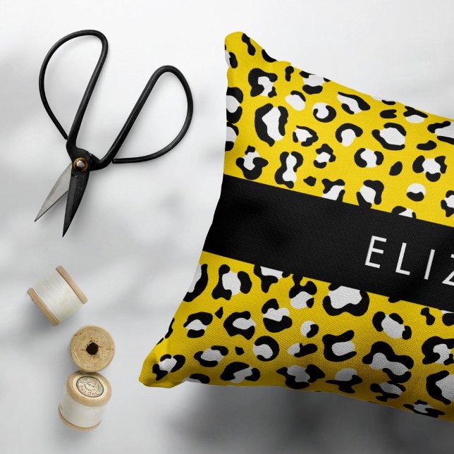 Leopard Print, Spots, Yellow Leopard, Your Name Pillowcase (Creator Uploaded)