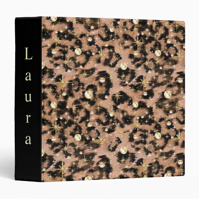 Leopard - print spotted animal-print binder (Front/Spine)