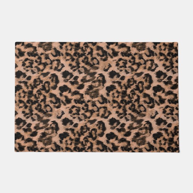 Leopard - print spotted animal-print doormat (Front)