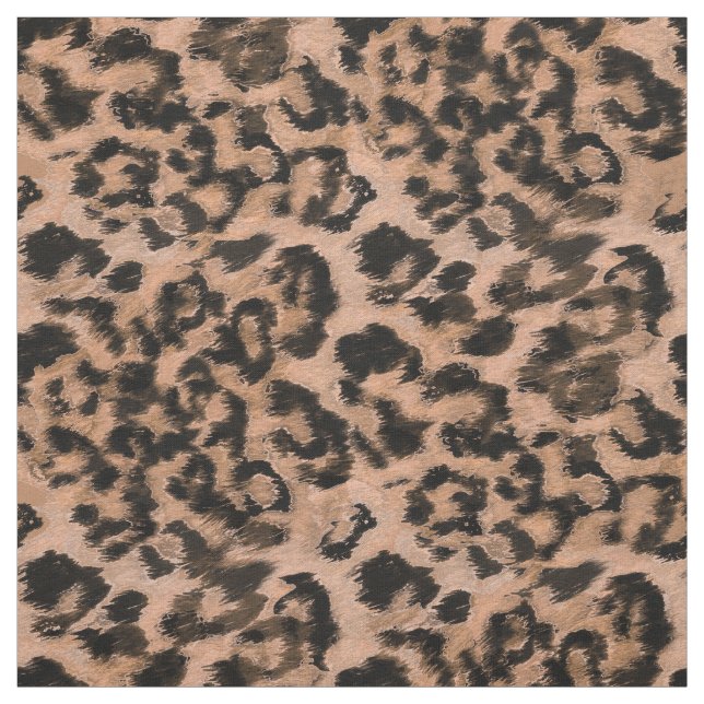 Leopard - print spotted animal-print spots brown fabric (Swatch)