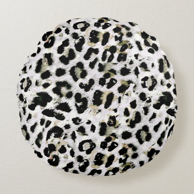 Leopard - print spotted animal-print spots round pillow (Front)