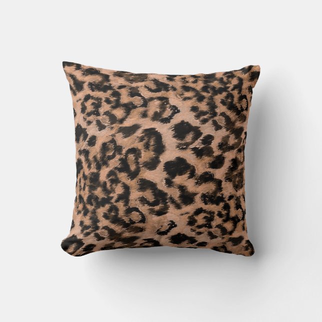 Leopard - print spotted animal-print throw pillow (Front)