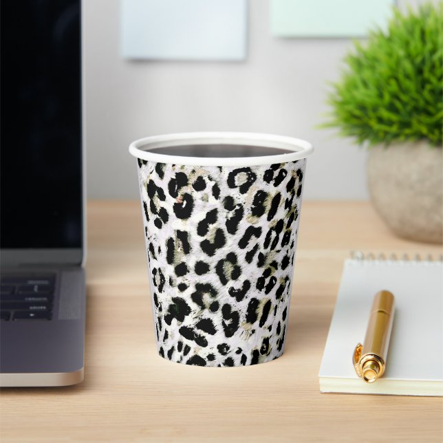 Leopard - print spotted Monogram, personalized, Paper Cups (Insitu)