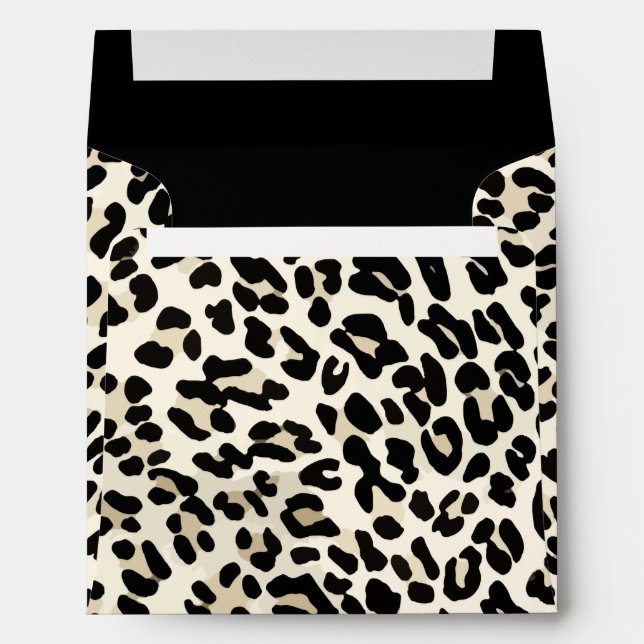 Leopard Print Square Envelope Stationery (Back (Bottom))