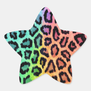 Leopard Print Star Sticker
