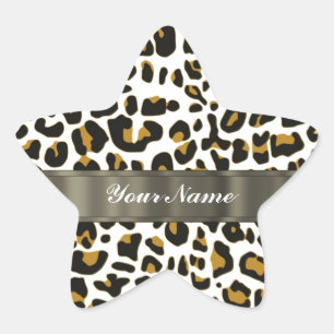 leopard print star sticker