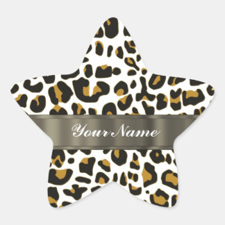 leopard print star sticker
