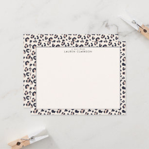 Leopard Print Stationery Note Card