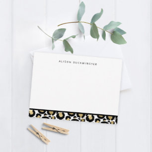 Leopard Print Stationery Note Cards