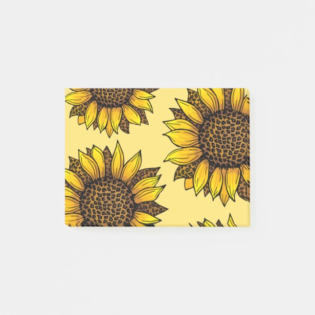 Leopard Print Sunflowers Post-it Notes (Front)