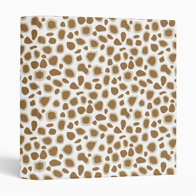 Leopard Print - Taupe Tan and White Binder (Front/Spine)