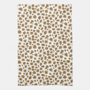 Leopard Print - Taupe Tan and White Kitchen Towel