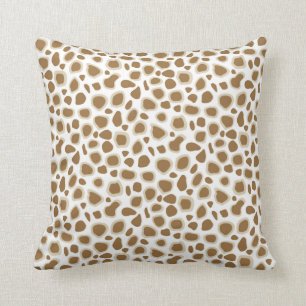 Leopard Print - Taupe Tan and White Throw Pillow