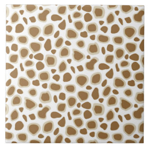 Leopard Print - Taupe Tan and White Tile