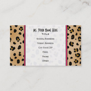 Leopard Print Teacher Fashion Business Card