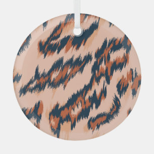 Leopard Print: Textile Seamless Design. Glass Ornament