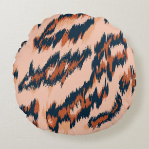 Leopard Print: Textile Seamless Design. Round Pillow