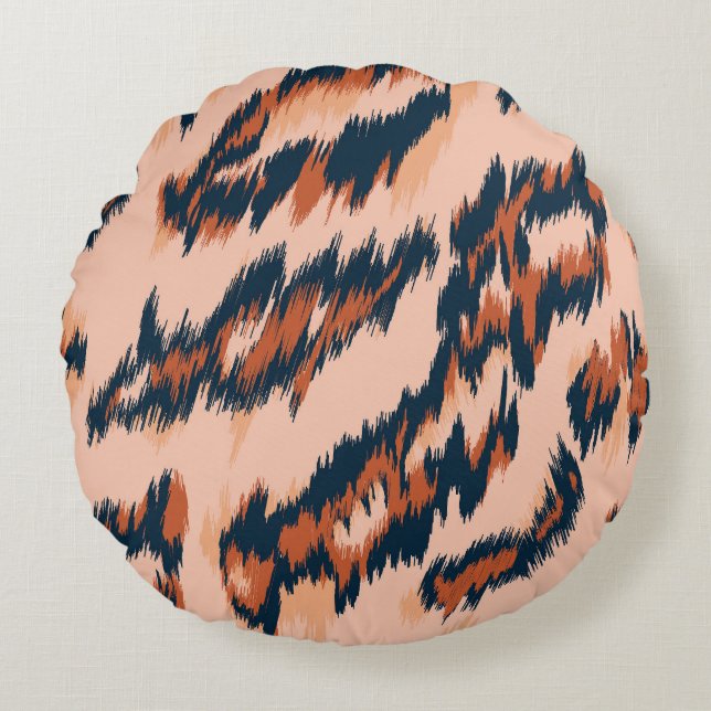 Leopard Print: Textile Seamless Design. Round Pillow (Front)