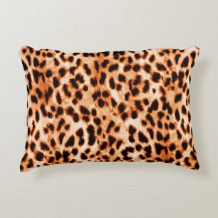 Leopard print texture accent pillow