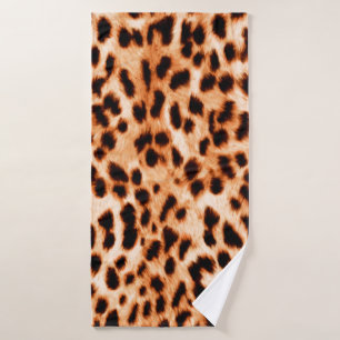 Leopard print texture bath towel