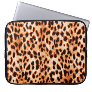 Leopard print texture laptop sleeve