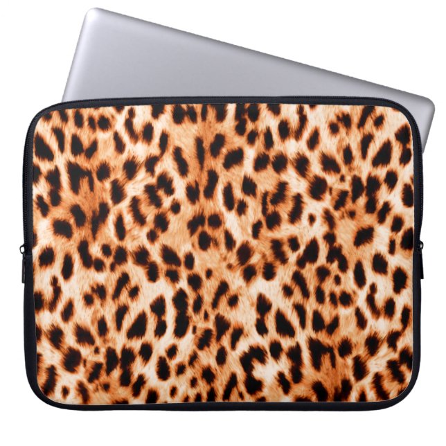 Leopard print texture laptop sleeve (Front)