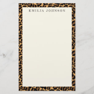 Leopard print texture   Personalized Stationer Stationery