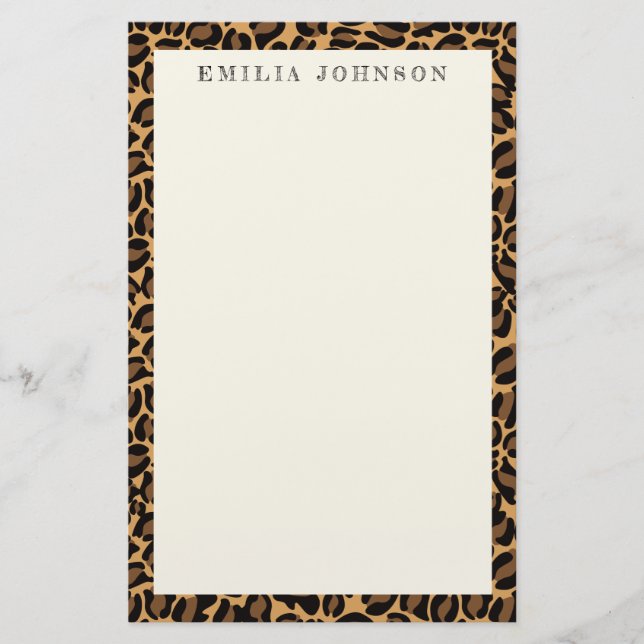 Leopard print texture | Personalized Stationer Stationery (Front)