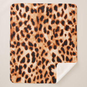 Leopard print texture sherpa blanket