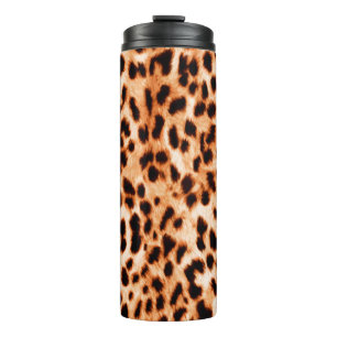 Leopard print texture thermal tumbler