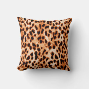 Leopard print texture throw pillow